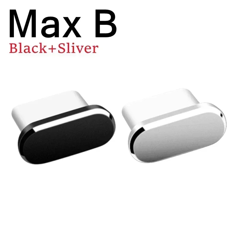 2Pcs 16PM Metal Dust Plug For iPhone 16 15 Pro Max Plus USB Type C Charge Port Plugs Stopper Mobile Phone Type-C Protection Cap