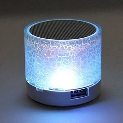 Mini Crackle Wireless Bluetooth Speaker Portable Car Audio Dazzling Crack LED Lights Subwoofer Support TF Card USB Charging