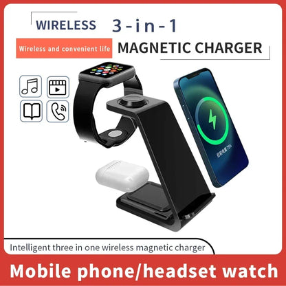 100W 3 in 1 Wireless Charger Stand Fast Charging Dock Station For iPhone 15 14 13 12 11 XR Apple Watch 6 7 8 iWatch Airpods Pro