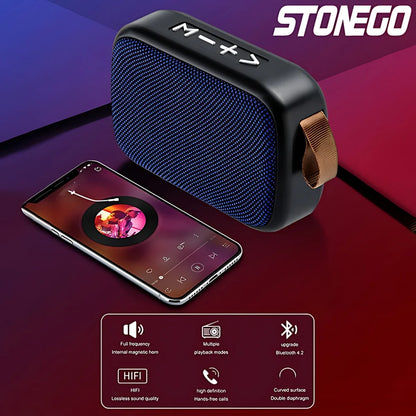 STONEGO 1PC Wireless Bluetooth Speaker Portable 3D Stereo Loudspeaker Outdoor Speaker Support FM TF Card