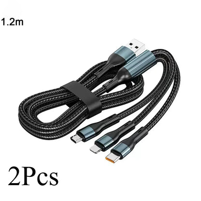 120W Charging Wire Weaving Fast Charging Data Cable  To Apple Applicable Charging Android Fast Line