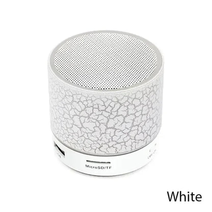 Mini Crackle Wireless Bluetooth Speaker Portable Car Audio Dazzling Crack LED Lights Subwoofer Support TF Card USB Charging