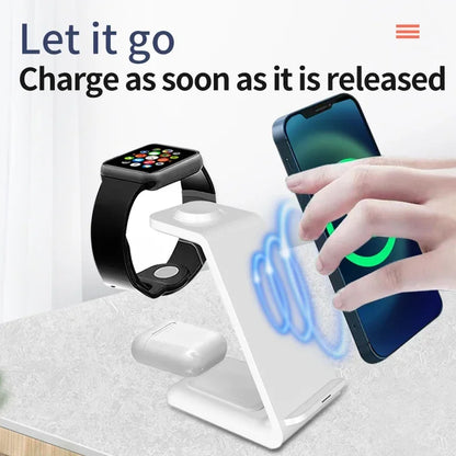 100W 3 in 1 Wireless Charger Stand Fast Charging Dock Station For iPhone 15 14 13 12 11 XR Apple Watch 6 7 8 iWatch Airpods Pro