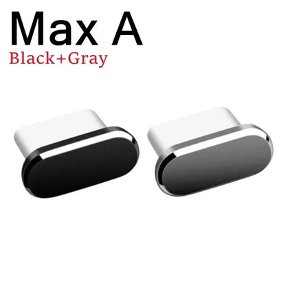 2Pcs 16PM Metal Dust Plug For iPhone 16 15 Pro Max Plus USB Type C Charge Port Plugs Stopper Mobile Phone Type-C Protection Cap